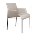 Ltalijskie minimalistyczne ryżowe białe skórzane krzesła podłokietnika